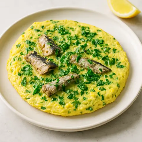 Sardine Omelet with Parsley and Lemon Zest