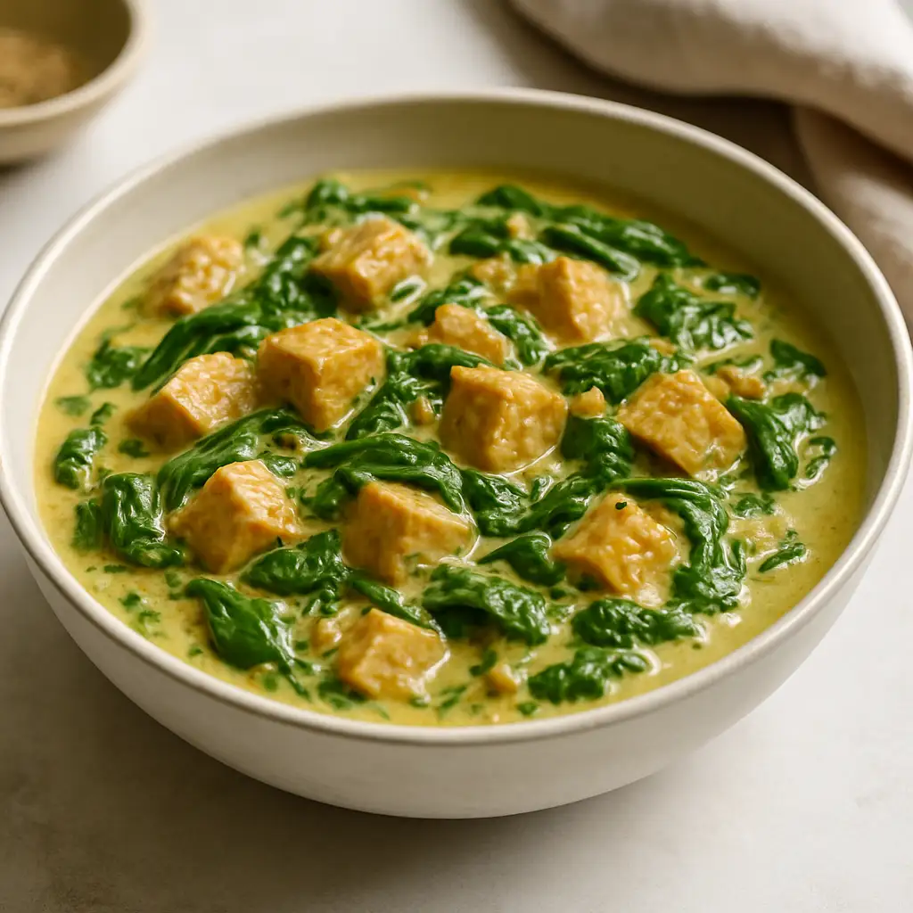 Tempeh and Spinach Saag with Coconut Milk