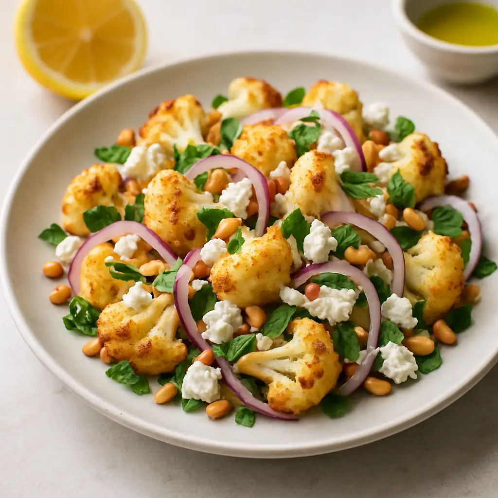 Beet-Free Roasted Cauliflower & Feta Salad with Mint