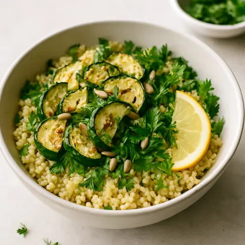 Millet & Roasted Zucchini Bowl with Fresh Herbs