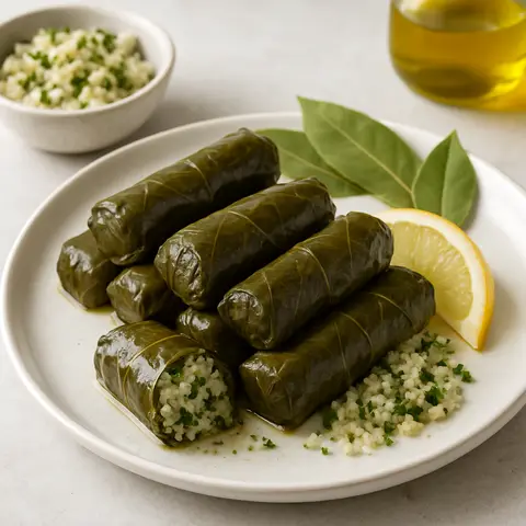 Low-Carb Stuffed Vine Leaves (Sarma) with Herbed Cauliflower Rice