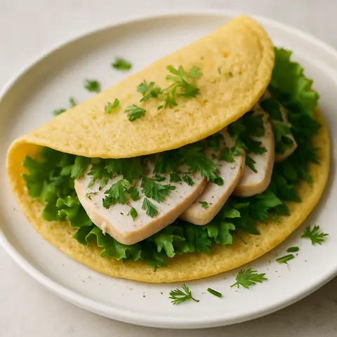 Nutritious Millet Crepe Wrap with Turkey and Fresh Herbs