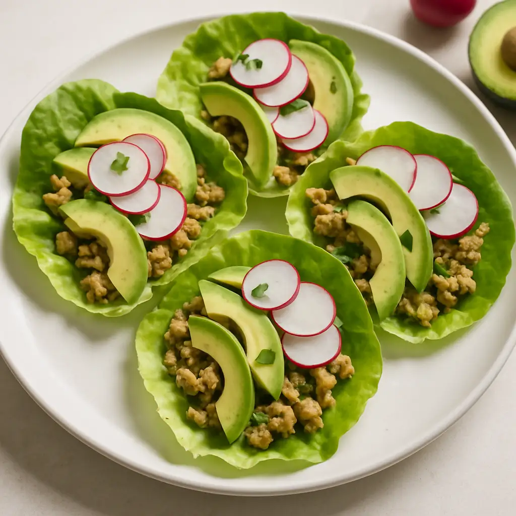 Turkey Lettuce Wraps with Avocado & Radish
