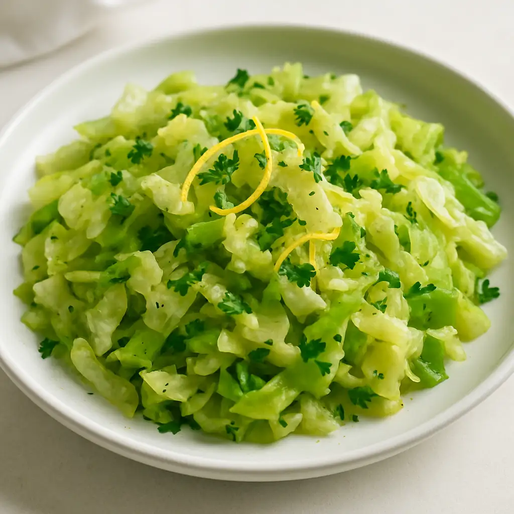 Lemon-Garlic Green Cabbage Sauté