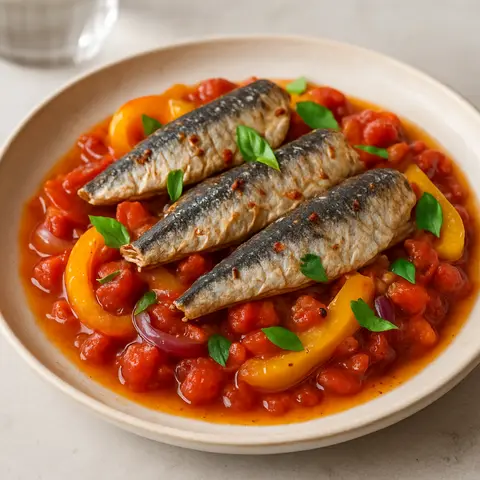 Sardine and Pepperonata Bake