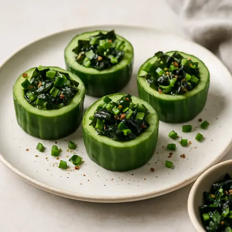 Sesame-Free Cucumber Seaweed Salad Cups