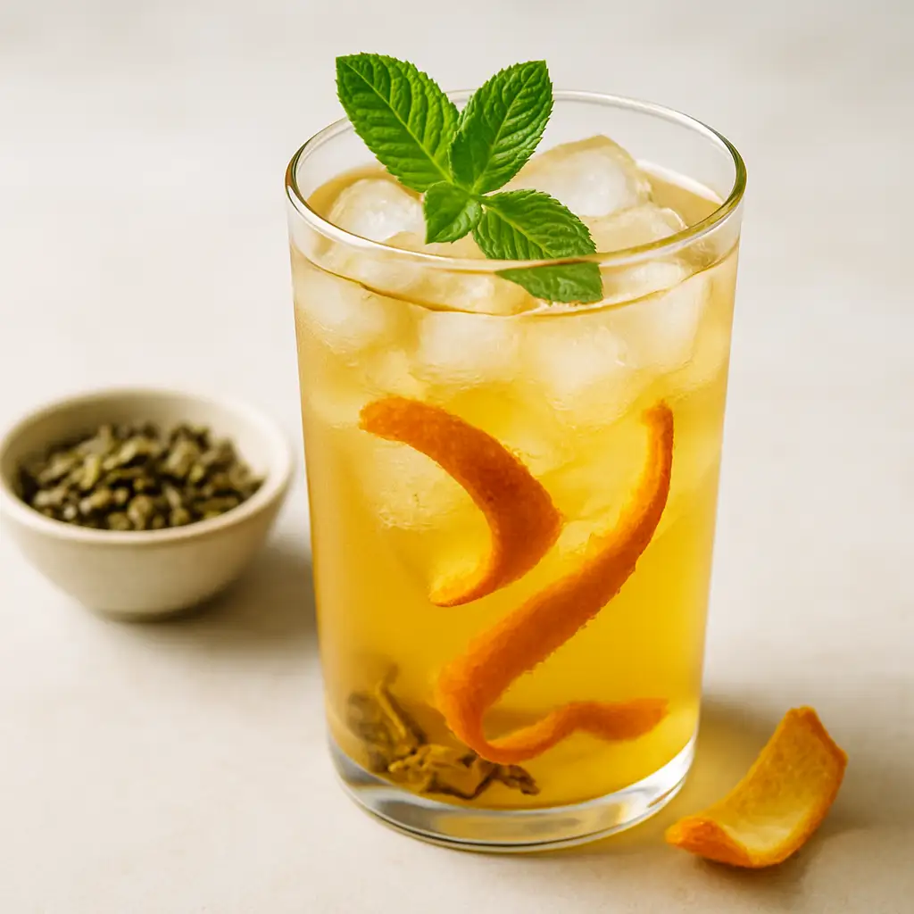 Refreshing Cold-Brew Jasmine Tea with Citrus Peel
