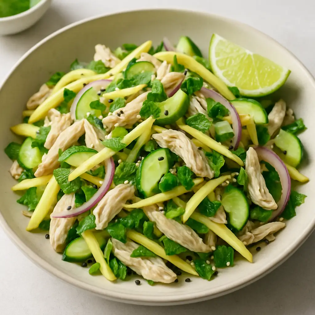 Shredded Chicken, Green Mango & Mint Salad