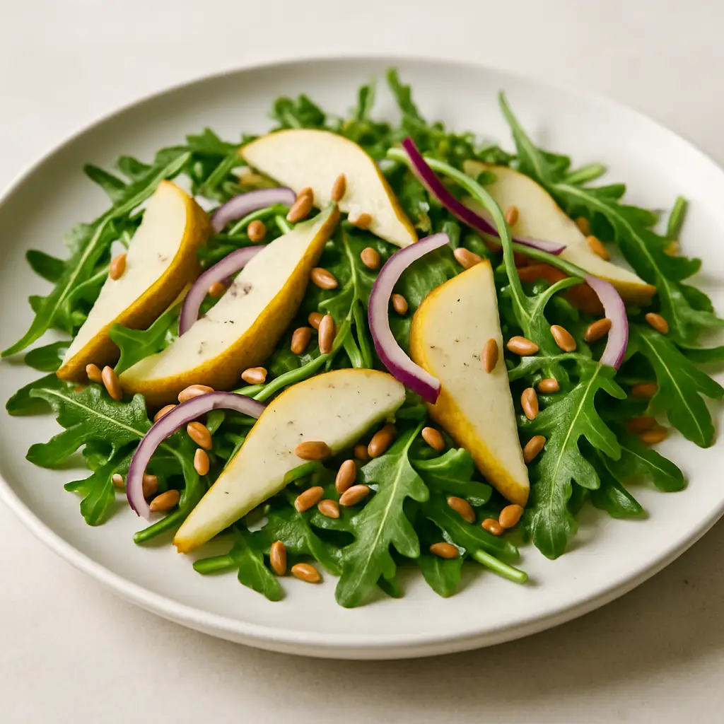 Fresh Pear & Rocket Salad with Toasted Sunflower Seeds