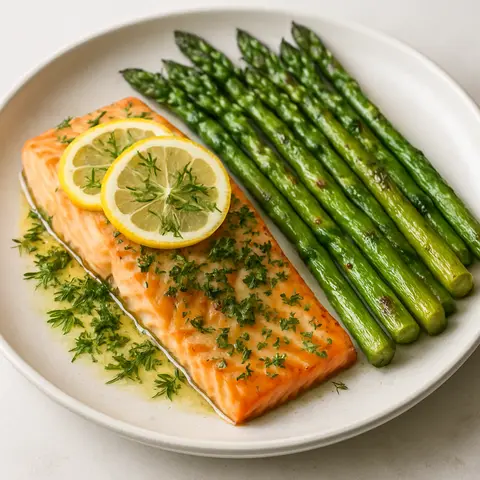 Lemon-Dill Salmon with Roasted Asparagus