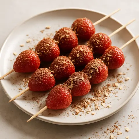 Cacao-Dusted Strawberry Skewers
