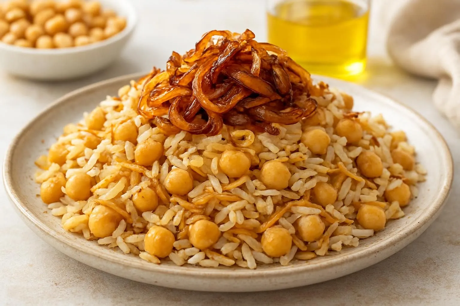 Turkish Nohutlu Pilav with Caramelized Onions and Toasted Vermicelli