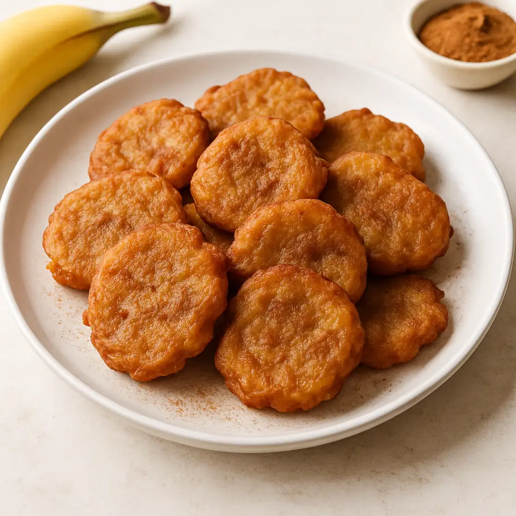 Banana Peanut-Free Fritters with Cinnamon