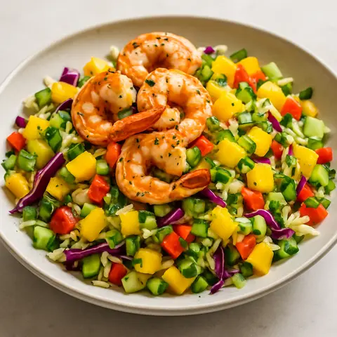Grilled Shrimp, Mango & Cabbage Detox Salad