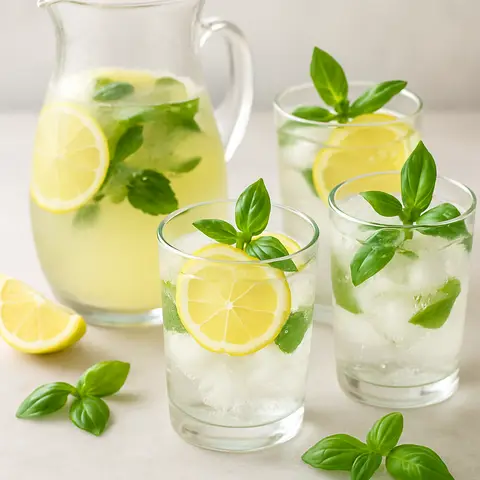 Lemon-Basil Sparkling Water Refresher