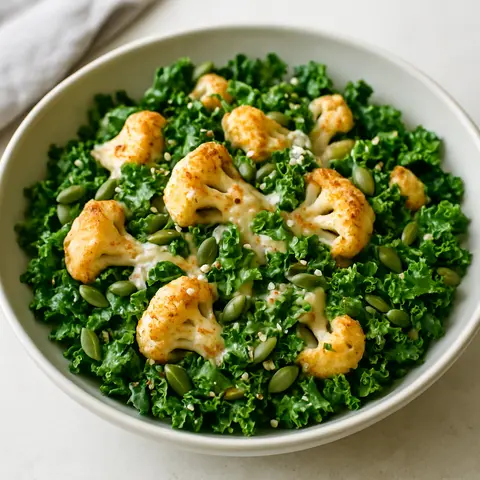 Tahini-Cauliflower & Kale Crunch Salad
