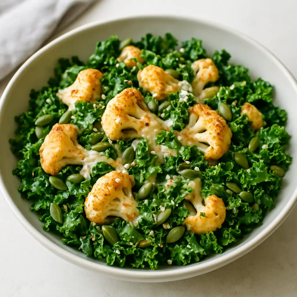 Tahini-Cauliflower & Kale Crunch Salad