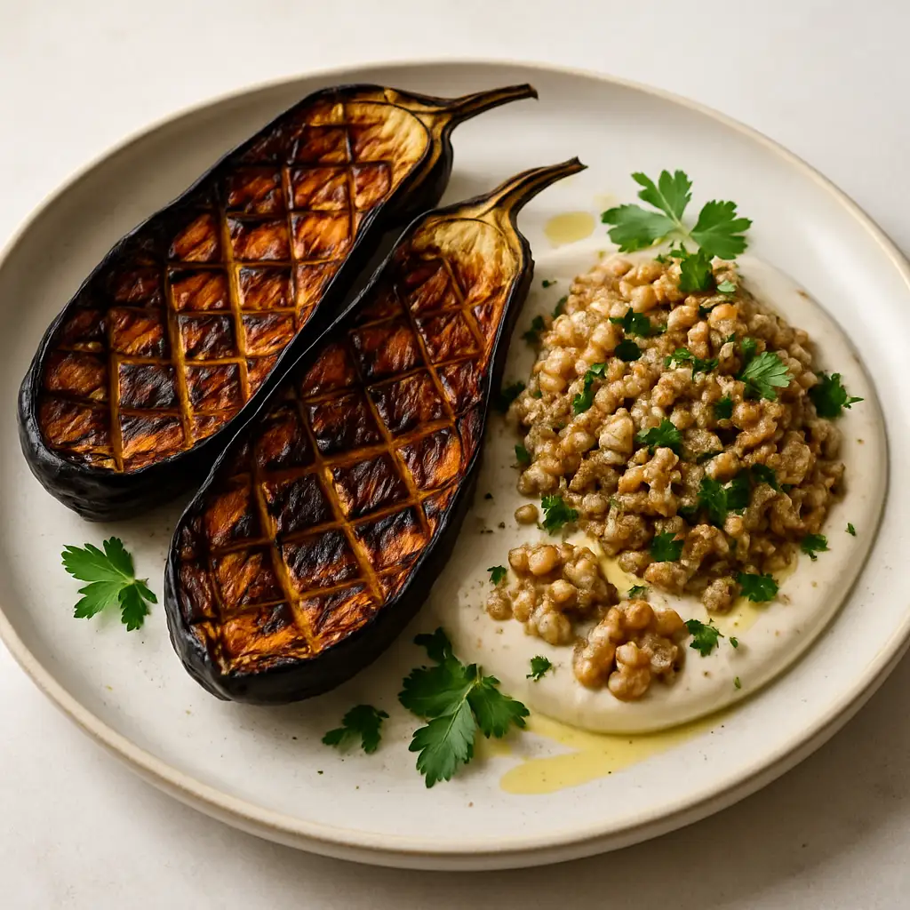 Charred Eggplant & Walnut “Caviar” Plate