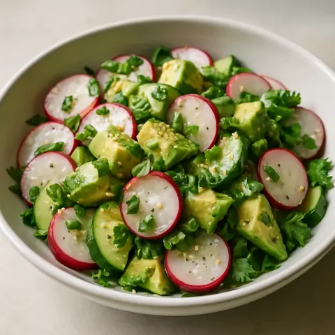 Zesty Radish and Avocado Salad with Toasted Sesame