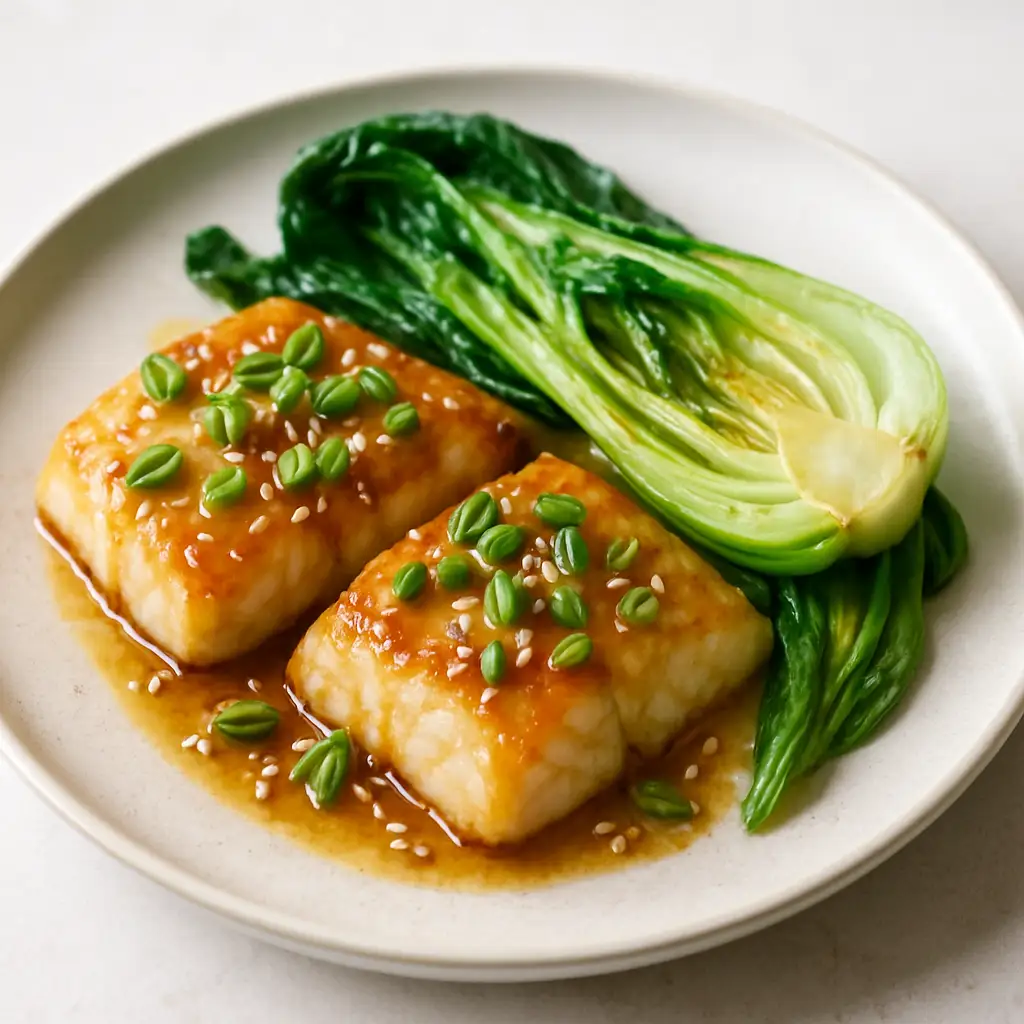 Miso-Ginger Baked Cod with Bok Choy