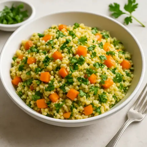 Nutritious Millet Pilaf with Fresh Parsley