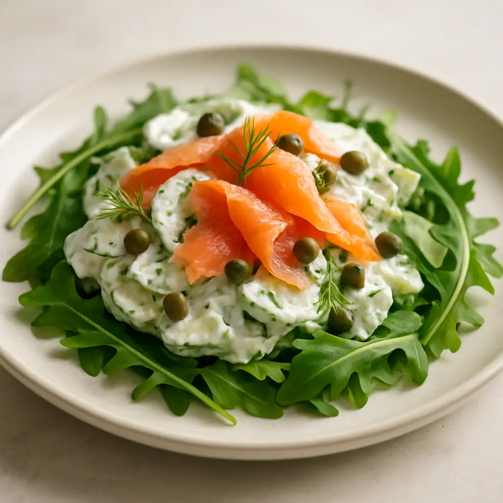 Smoked Salmon, Capers & Creamy Cucumber Salad