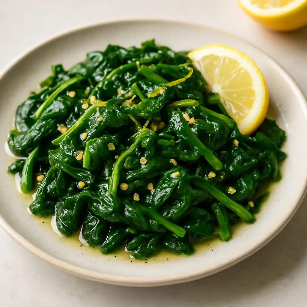 Sautéed Lemon-Garlic Spinach