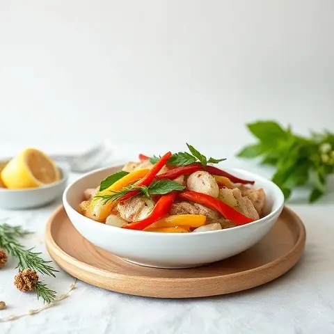 Lemon-Ginger Turkey Stir-Fry with Peppers and Onions