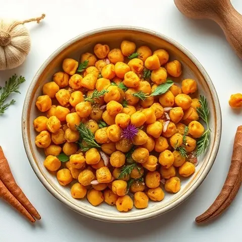 Garlic-Turmeric Roasted Chickpeas