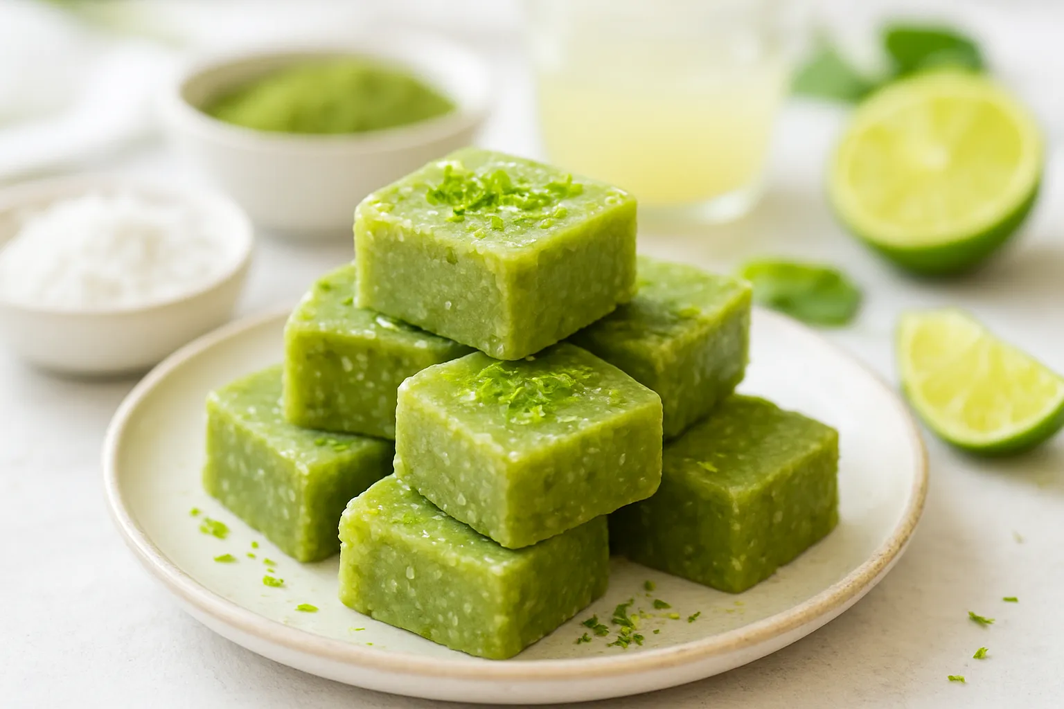 Coconut-Lime Matcha Fat Bombs