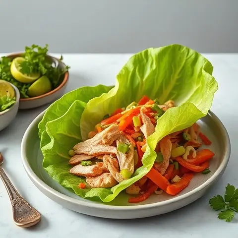 Zesty Ginger-Lime Turkey Lettuce Wraps