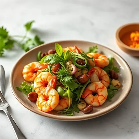 Vietnamese Style Shrimp & Herb Salad with Nuoc Cham
