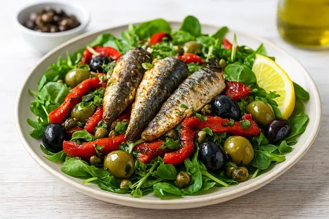 Sardine, Roasted Pepper & Olive Tapenade Salad