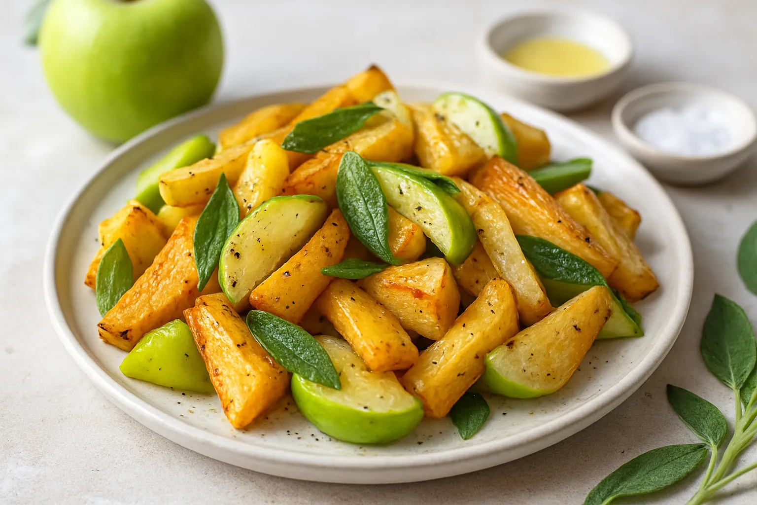 Lemon-Sage Roasted Parsnip & Apple Medley