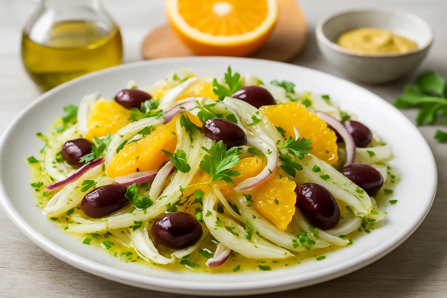 Fennel, Orange & Olive Salad with Herb Vinaigrette