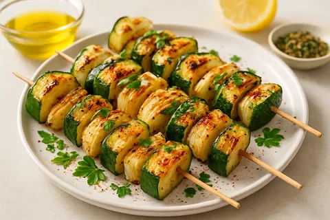 Chili-Herb Grilled Zucchini & Fennel Skewers
