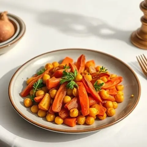 Ras el Hanout Roasted Carrot and Chickpea Plate