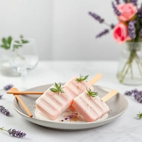 Lavender–Rose Ayran Frozen Pops