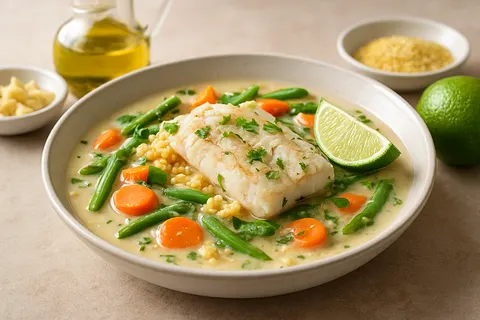 Gentle Coconut-Lime Fish Stew with Millet