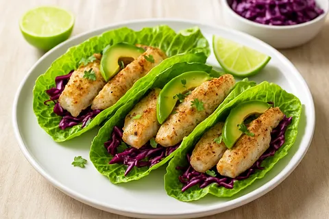Cumin-Lime Grilled Fish Tacos (Lettuce Shells)