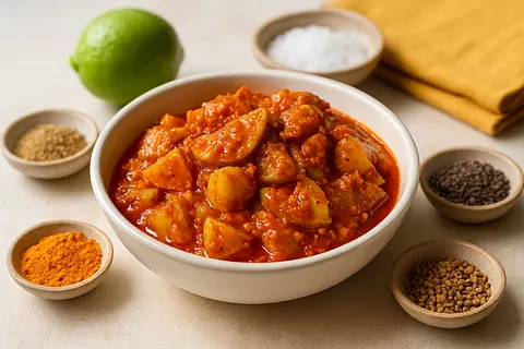 Zesty Lime Pickle (Nimbu Achaar)