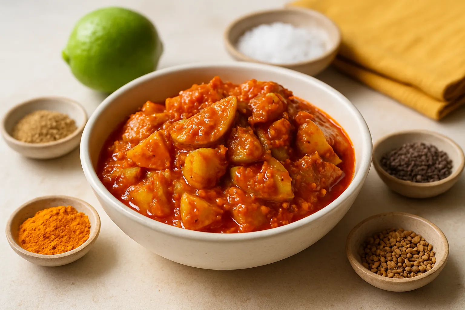 Zesty Lime Pickle (Nimbu Achaar)