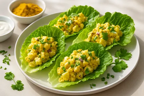 Curried Egg Salad Lettuce Wraps
