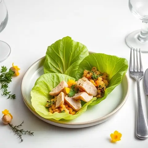 Lemon-Garlic Tuna Lettuce Cups