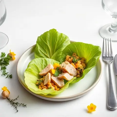Lemon-Garlic Tuna Lettuce Cups