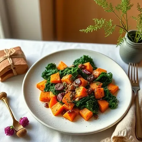 Savory Sweet Potato and Kale Hash