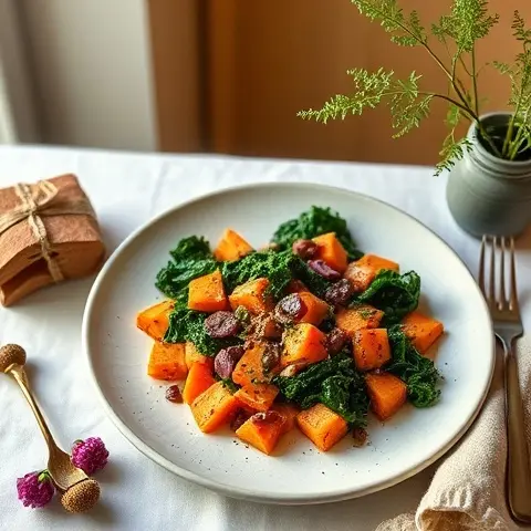 Savory Sweet Potato and Kale Hash