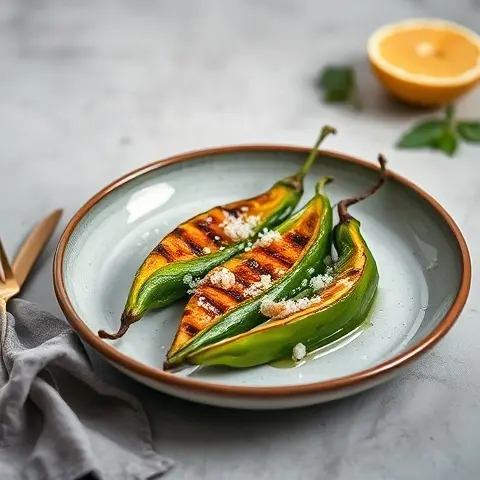 Charred Shishito Peppers with Citrus Sea Salt