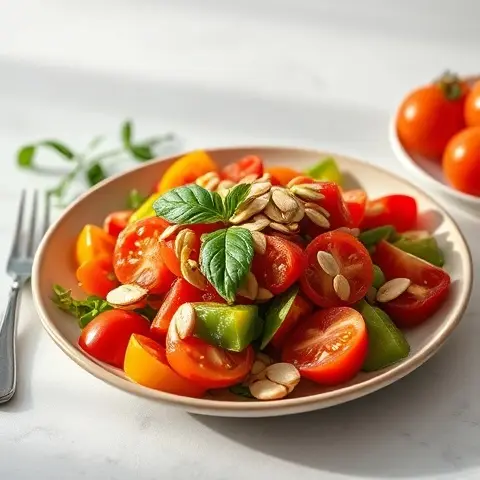 Mediterranean Bell Pepper & Sunflower Seed Salad