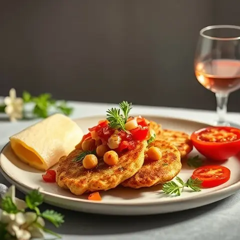 Cumin-Scented Chickpea Fritters with Tomato Relish